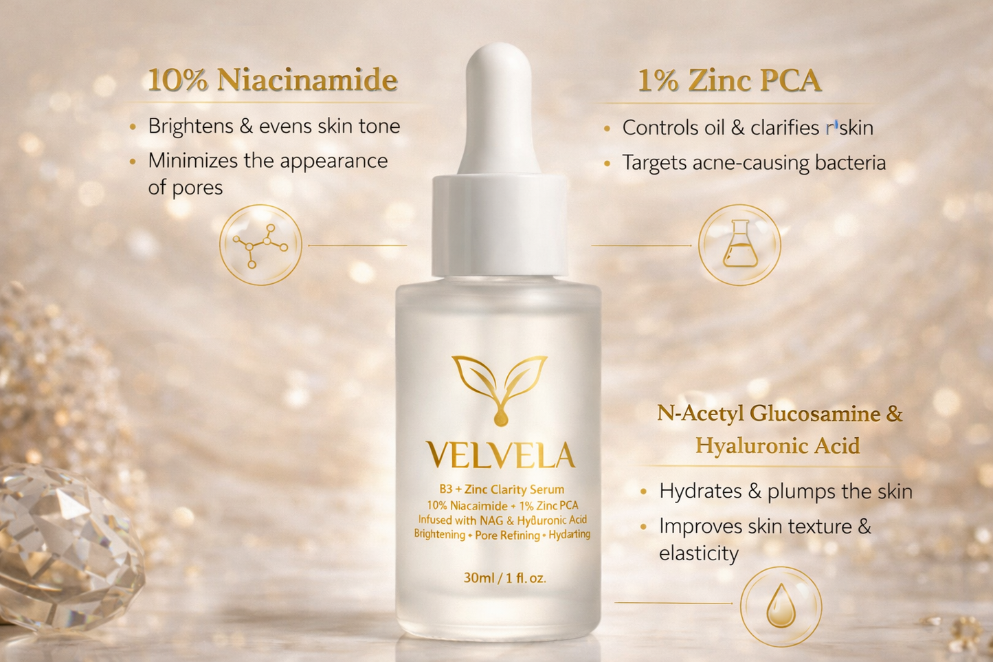 10% Niacinamide Glow Serum for Acne & Dark Spots (Bundle of 2)